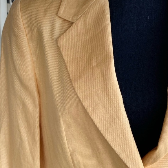 Talbots Yellow Linen‎ Padded Shoulder Blazer - Picture 3 of 14
